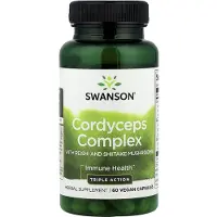 Swanson Health Cordycepskomplex, Reishisvampar och Shiitakesvampar, 60 vegetabiliska kapslar
