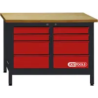 Ks Tools 865.0007 Arbetsbänk (B x H x D) 1200 x 840 x 600 mm Svart, Röd