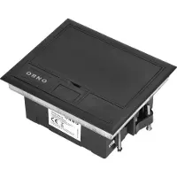 ORNO golvbox för modulära uttag, 4 x 45x45 mm eller 8 x 22,5x45 mm, lock: plast, svart