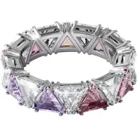 Swarovski Matrix Trapetslipad Imitationskristall 925 Silverring Damring 5608531 52 gray