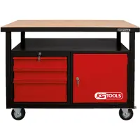 Ks Tools 8650101 Arbetsbänk (B x H x D) 1200 x 840 x 600 mm Svart, Röd