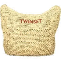 Twinset för kvinnor. 261TD8310 Beige Raffia Hobo Väska (OSFA), Casual