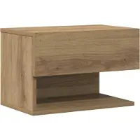 vidaXL Väggmonterat sängbord ek