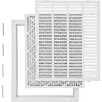 Vevor frånluftsfiltergaller, passar kanalöppning B20 x H25 tum, filter ingår, frånluftsventilationsskydd för vägg, pulverlackerat stål frånluftsgaller, avtagbar framsida/dörr för 1 tums filter
