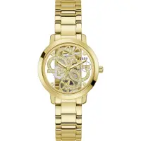 GUESS Analog klocka 'Quattro Clear' guld