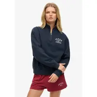 Superdry för kvinnor. W2012541A Athletic Essential-tröja med halv dragkedja, marinblå (L), Casual, Bomull, Marino