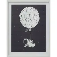 Atmosphera affisch för barnrum SPACE i vit ram 30 x 40 cm