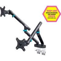 Digitus Monitor bordsfäste 2 Skärm(ar) 88,9 cm (35) Svart Vridbar, Justerbar i höjd, Tiltbar, Roterbar, Svängbar