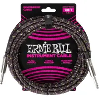 Ernie Ball Braided Instrument Cable Straight/Straight 5,5 m Rak - Rak Instrumentkabel
