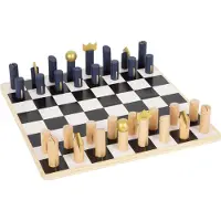 Small Foot Design Small Foot set med träspel till bordsspel 3-i-1 schack, dam och backgammon