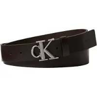Calvin Klein Jeans Bälte 'Smooth Monogram Buckle' mörkbrun