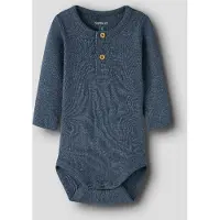 Name it Body l/ä - Rib - NbmKab - Vintage Indigo/Melange - - 2 år (92) - Body L/Ä