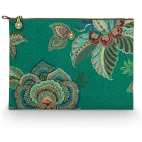 Pip studio Charly Cosmetic Flat Pouch Large Cece Fiore Green 30x22x1cm
