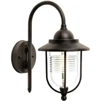 LINDBY Vägglampa utomhus Mertis , dimbar, Genomskinlig / transpare, Aluminium / grå / zink, Antik, Utomhusvägglampa