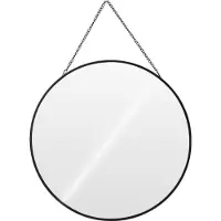 By Lille Vilde Vild spegel på kedja i svart metallram, rund, 29 cm