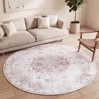 FRAAI Rund vintage matta | Lago rosa hos Volero | Ø 240 cm | Bomull | | Rund | Plattvävd