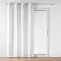 Douceur D`Interieur vit gardinlängd med öljetter och linneffekt, LUOLINE, 140 x 240 cm
