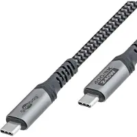 Goobay 74210, 0,5 m, USB C, USB C, 40 Gbit/s, Svart, Grå