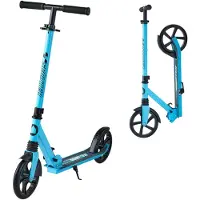 Vevor Sparkcykel för barn från 8 år, tonåringar och vuxna, 2-hjulig sparkcykel för småbarn med justerbart styre, brett halkfritt däck, hopfällbar, lättviktig för pojkar och flickor upp till 99,8 kg, s