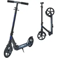 Vevor Sparkcykel för barn från 8 år, tonåringar och vuxna, 2-hjulig sparkcykel för småbarn med justerbart styre, brett halkfritt däck, hopfällbar lättviktsram för pojkar och flickor upp till 99,8 kg,