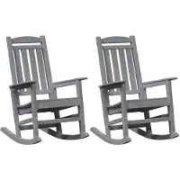 vidaXL Gungstol 2 pcs Ljusgrå 92 x 70 x 108 cm polyeten