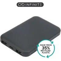 ESTUFF INFINITE - Strömförsörjningsbank - 5000 mAh - 18.5 Wh - 2.1 A - PD, QC 3.0 - 2 utdatakontakter (USB typ A) - svart