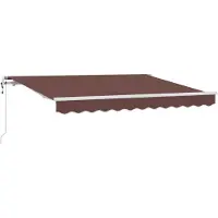 vidaXL Utfällbar markis Brun 350 x 200 cm tyg