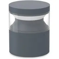 Ideal Lux LED pollare Boeing, Aluminium / grå / zink, Metall, LED-utomhuslampa