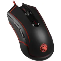 Lexip X TSUME - Targaryen Game of Thrones - mus - keramiska skridskor - höger- och vänsterhänta - optisk - kabelansluten, trådlös - Wi-Fi - trådlös USB-mottagare - svart, röd
