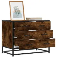 vidaXL Lådskåp rökfärgad ek 70x41x56 cm konstruerat trä
