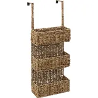 5 Five korg för dörr i skåp, av sjögräs, 28 x 69 cm