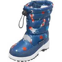 Playshoes Snöboots 'Weltraum' blå / grå / röd