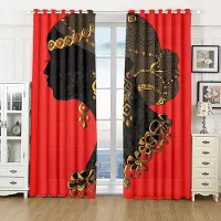 Yiran Furniture Lyx Kenya Natur Afrikansk Kvinna Man Köksgardiner för Vardagsrum Sovrum Gardiner Draperier Heminredning 2 st Fri frakt W60H60(CM)x2PCS&Grommet Top