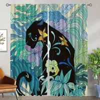 Household supplies MH Mörkläggningsgardiner för vardagsrum Gardin Magisk katt tyll för sovrum Heminredningsgardiner 2 stycken Halloweendekoration Barn W50xH70cmx2pcs-CL