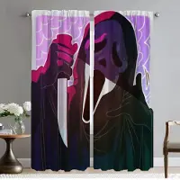 Household supplies MH Ghostface Avdelare Moderna Vardagsrumsgardiner för Kamera Fönstergardin Rullgardiner Myggnät Gardiner 2 Delar Kök Elegant W50xH70cmx2pcs-CL
