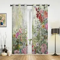 Household supplies MH Blomma Vallmo Moderna Hallgardiner För Vardagsrum Kök Pojke Flicka Sovrum Lång Gardiner För Fönster Cortinas Heminredning 135W x 60H(cm) x1