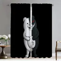 Household supplies MH Köksgardiner för Vardagsrumsgardin Danganronpa - Monokuma Halloween Dekoration Skiljevägg Heminredningsgardiner 2 Delar W50xH70cmx2pcs-CL