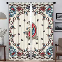 Household supplies MH Paisley Mörkläggningsgardiner för Vardagsrumsavdelning Tyg för Sovrum Halloweendekoration Heminredningsgardiner 2 Delar Barn W50xH70cmx2pcs-CL