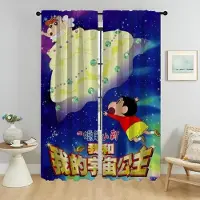 Household supplies MH Crayon Partition Köksgardiner 2 Stycken Gardiner Barnrum Halloween Dekoration Fönstergardin Rullgardiner Vardagsrum Mörkläggande Kamera W50xH70cmx2pcs-CL
