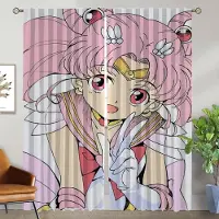 Household supplies MH Chibiusa Heminredning Gardiner för Vardagsrum Gardinavdelare Gardiner 2 Delar Tyg för Sovrum Rullgardiner Kök Mörkläggning W50xH70cmx2pcs-CL