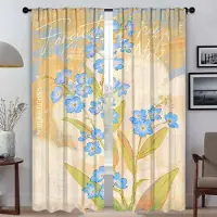 Household supplies MH Halloween Dekoration Blomma Mörkläggningsgardiner 2 Delar Gardiner för Vardagsrum Gardiner Skärmar Avskärmning Tyll för Sovrum Barn W50xH70cmx2pcs-CL