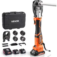 Vevor Sladdlös rörpressverktygssats, 18V elektrisk rörpressverktyg för PEX- och aluminium-plaströr - med TH16 TH20 TH26 TH32 pressbackar, 2 st 2AH-batterier, snabbladdare och bärväska