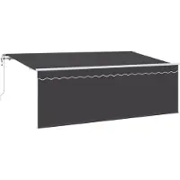 vidaXL Utfällbar markis Antracit 350 x 200 cm Polyester och aluminium
