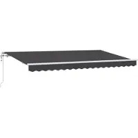 vidaXL Utfällbar markis Antracit 350 x 200 cm tyg