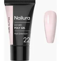 Ginza.se Nailura - Poly Gel 22 - Pearl Glitter - Light, Pearlescent Nude - 30 ml
