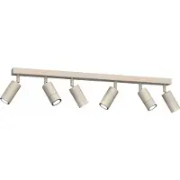 Luminex Takspotlight Link, beige, längd 90 cm, 6 lampor. Link , dimbar, Creme / bärnsten, Vardagsrum / matsal, Metall, Modern, Halogen spots