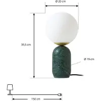 LINDBY Bordslampa , Lennes, Grön, Vardagsrum, Marmor, Modern