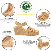 Panama jack Damer med wedge heelbark bruna mockalädersandaler - Vero B1