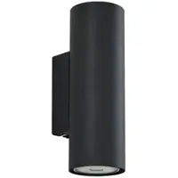 LINDBY Vägglampa Joffrey , dimbar, Svart, Vardagsrum / matsal, Aluminium / grå / zink, Modern, Vägglampa, vägglampa inomhus