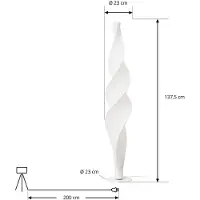 LUCANDE LED golvlampa Novelle , dimbar, Vitt / opal, Vardagsrum / matsal, Syntetmaterial, Design, LED-golvlampa
